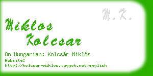 miklos kolcsar business card